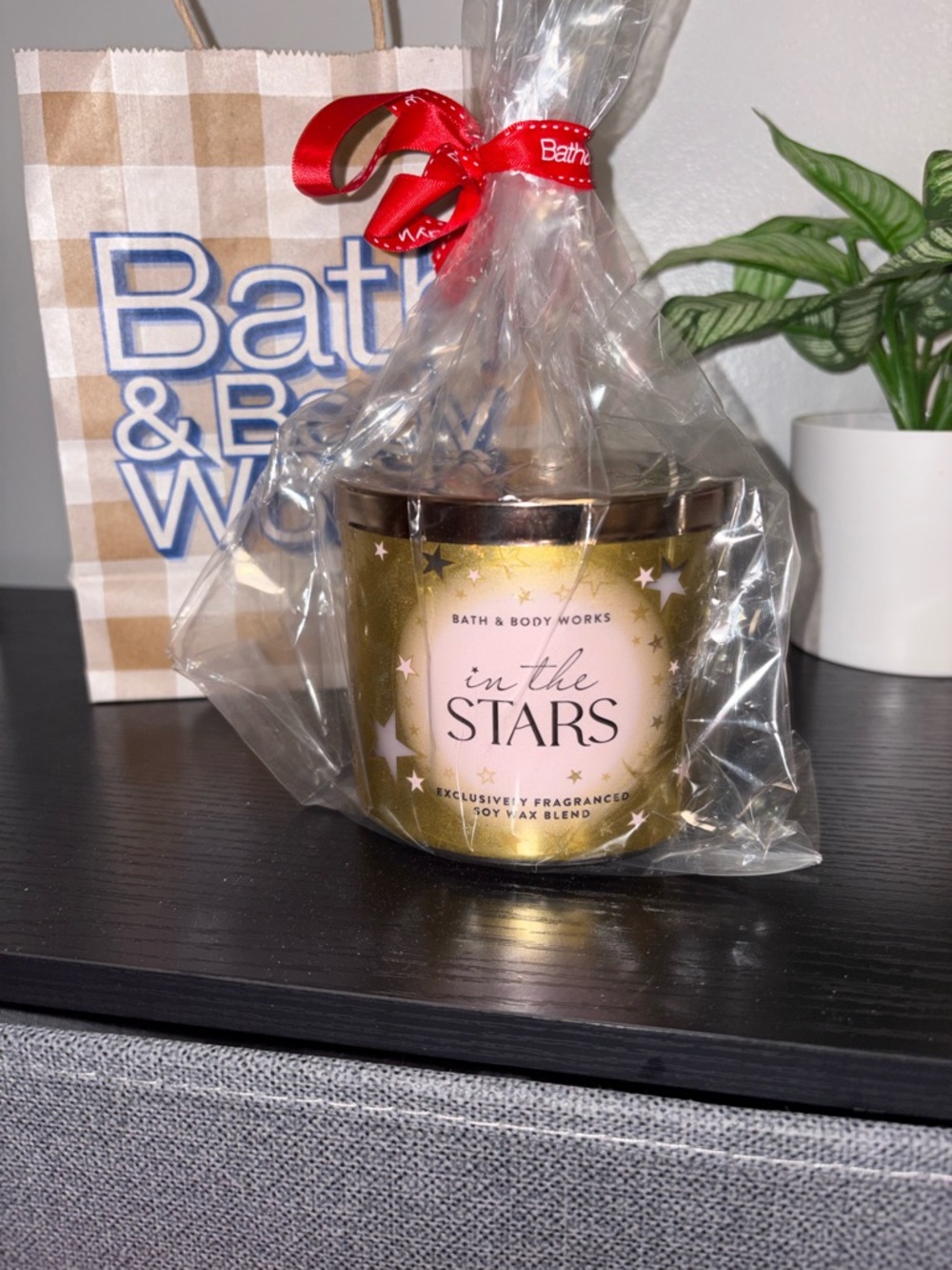 Bath & Body Works In the Stars Candle - Gold and Pink